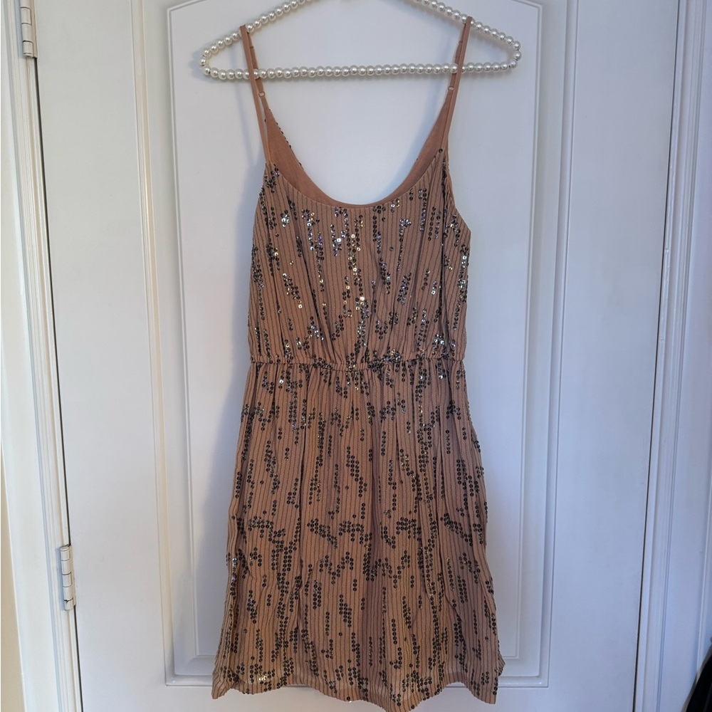 Urban Outfitters Tan Spaghetti Strap Mini Sundress